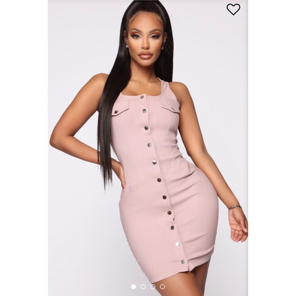 Fashion Nova Dresses & Skirts - Fashion Nova Mauve Button Dress - Small ✨